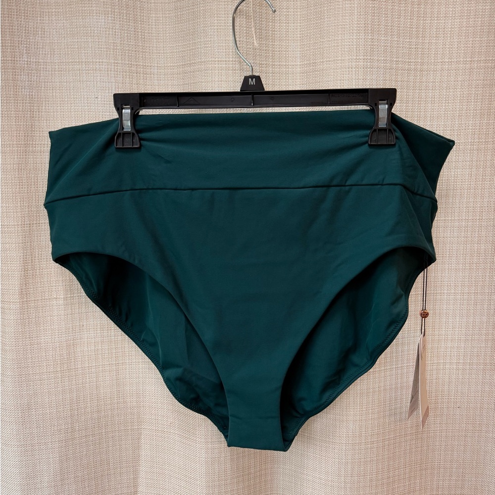 CALIA Wide Banded High Rise High Leg Swim Bottoms Sea Green Sz XXL NWT - Picture 4 of 11